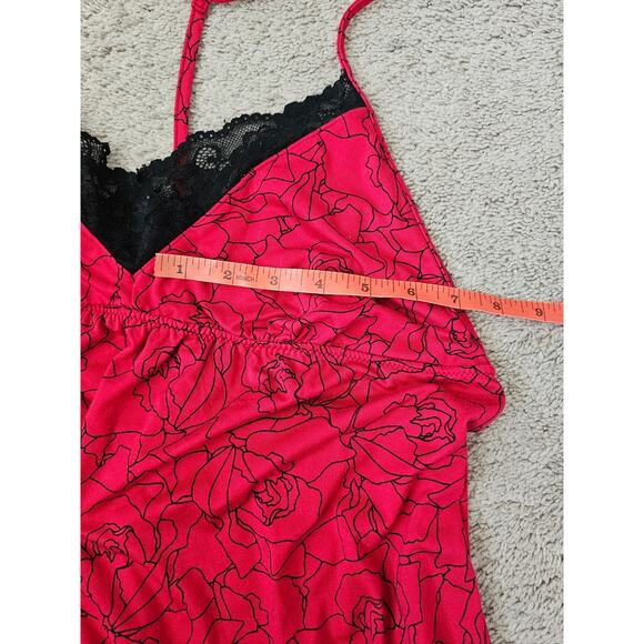APT 9 INTIMATES LINGERIE / GOWN woman's Medium Red Black Lace - Picture 7 of 7